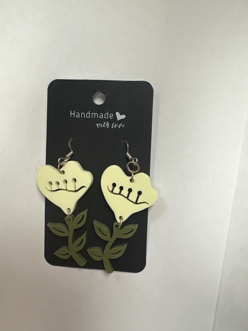 His Spirit Creations Acrylic Flower Earrings V. 1042