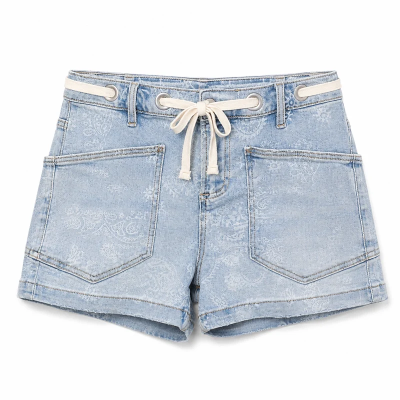 RISEN Slouchy Paisley Print Patch Pocket Shorts RDS6603