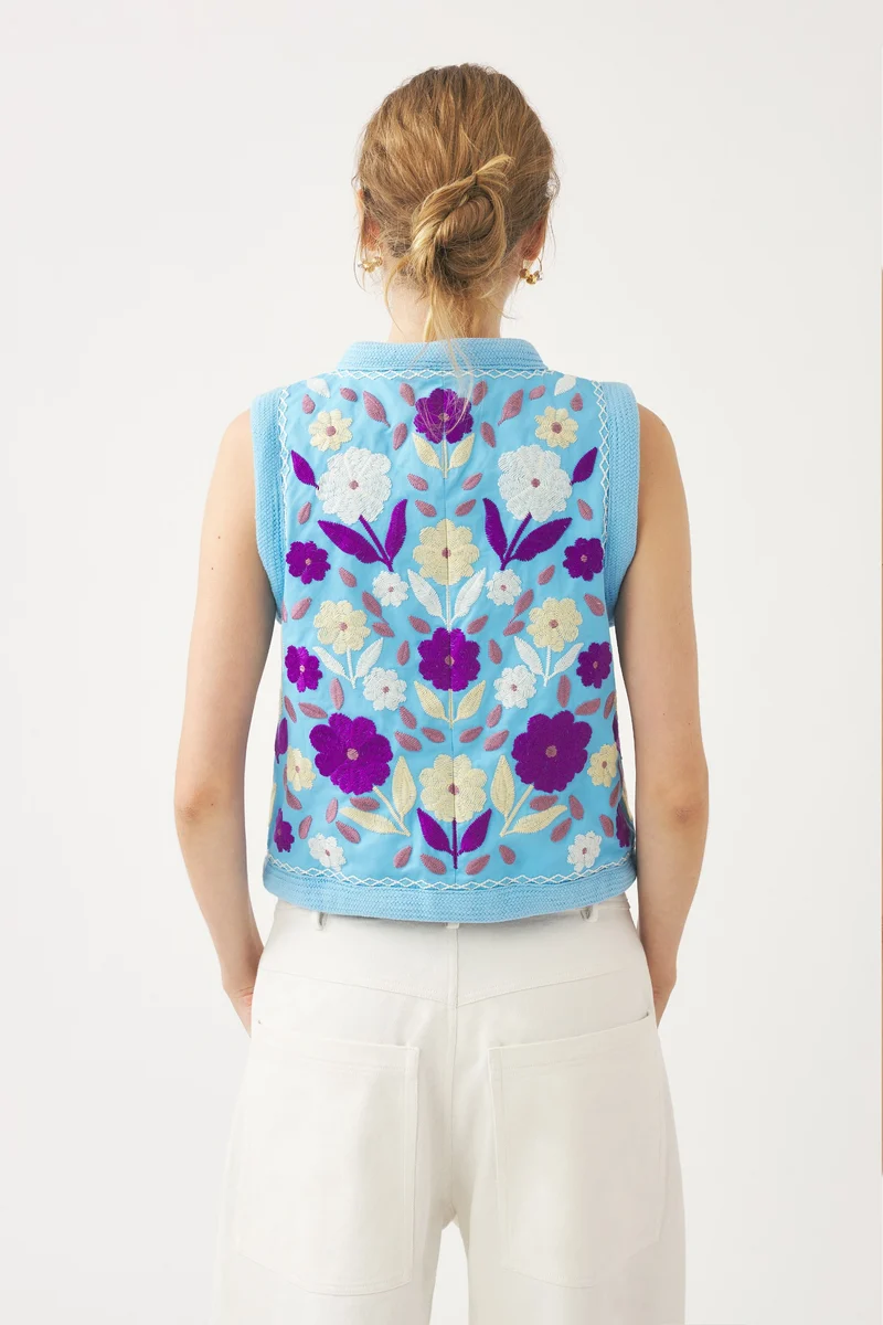 Gilet sans manches brodé Tady