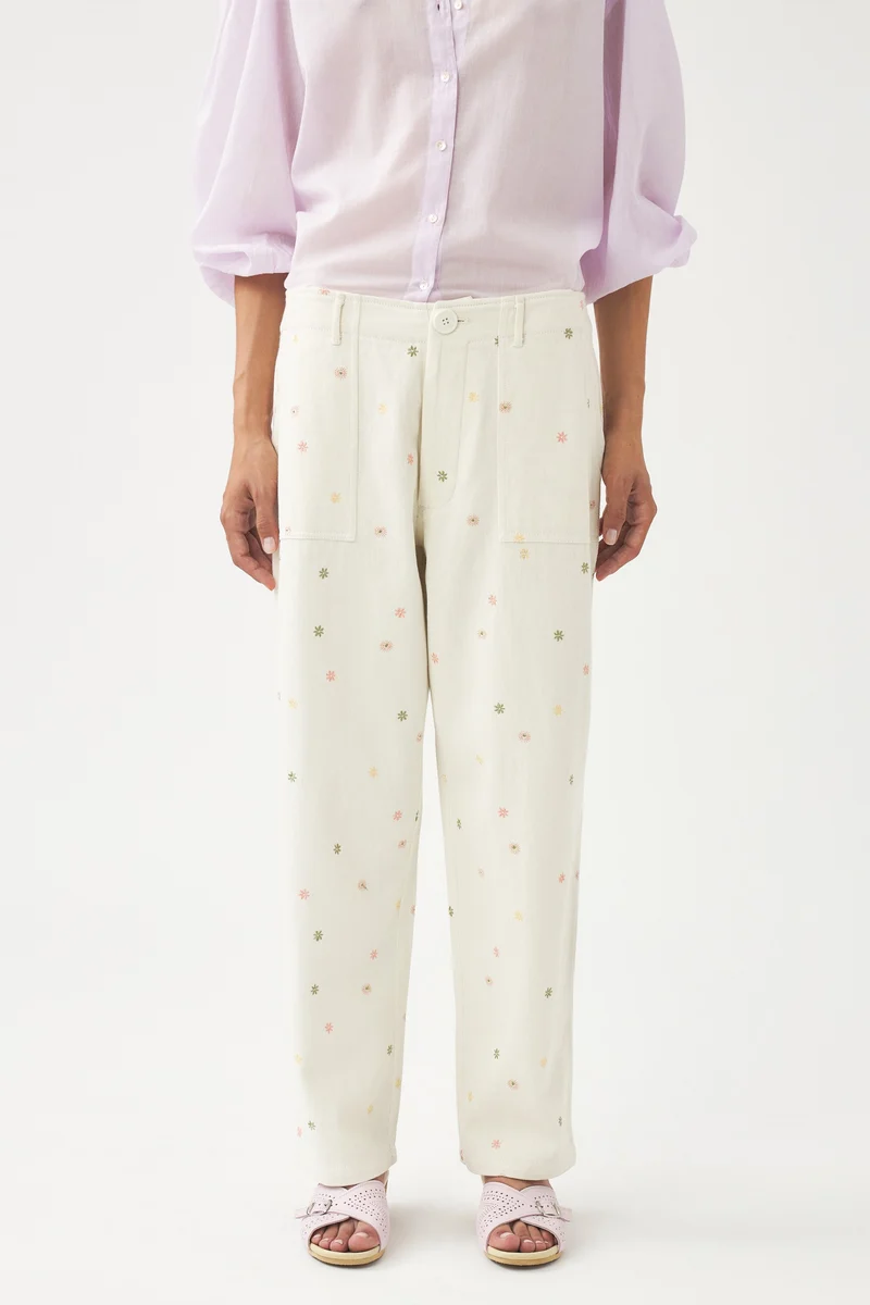 Pantalon brodé à la main Mael