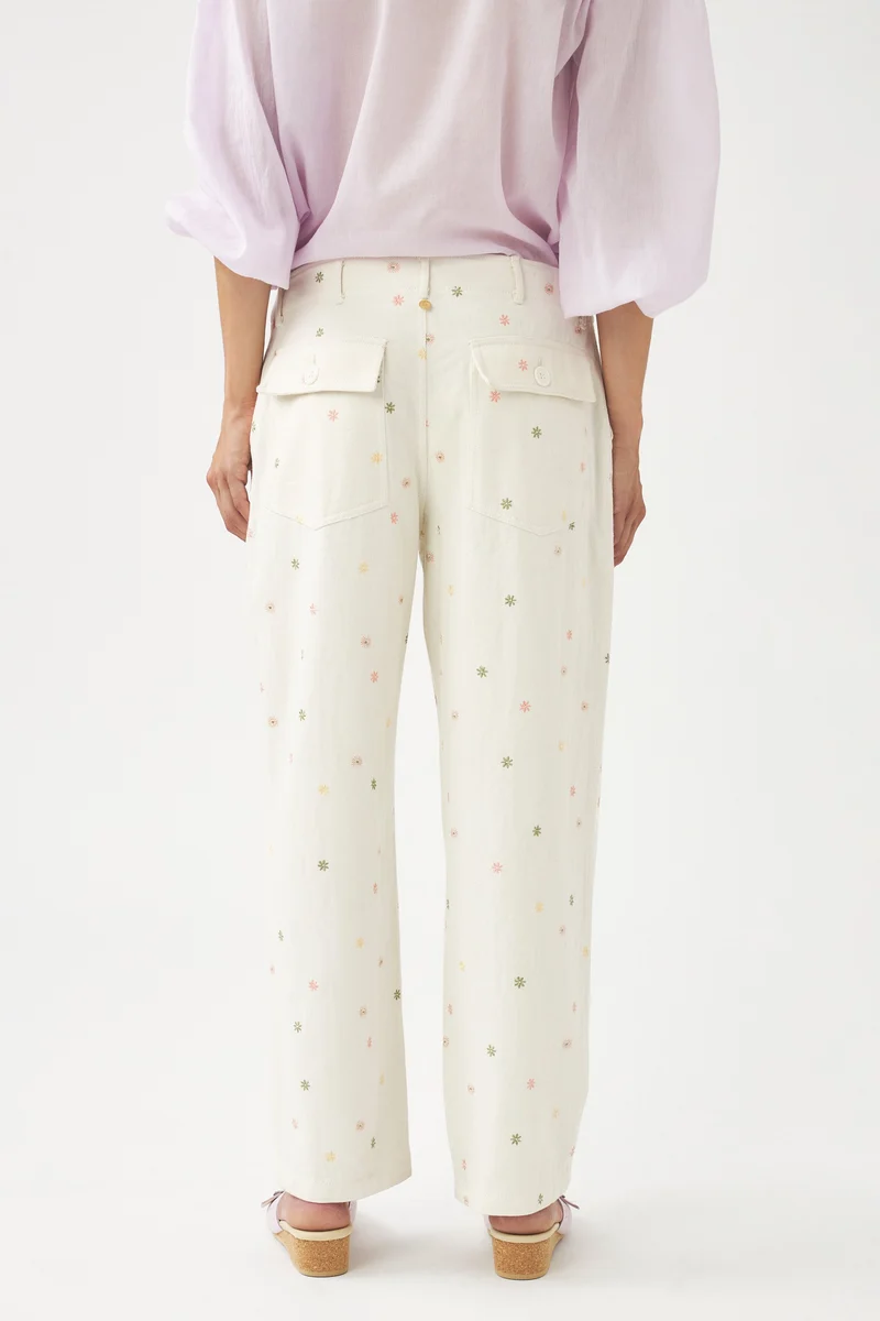 Pantalon brodé à la main Mael