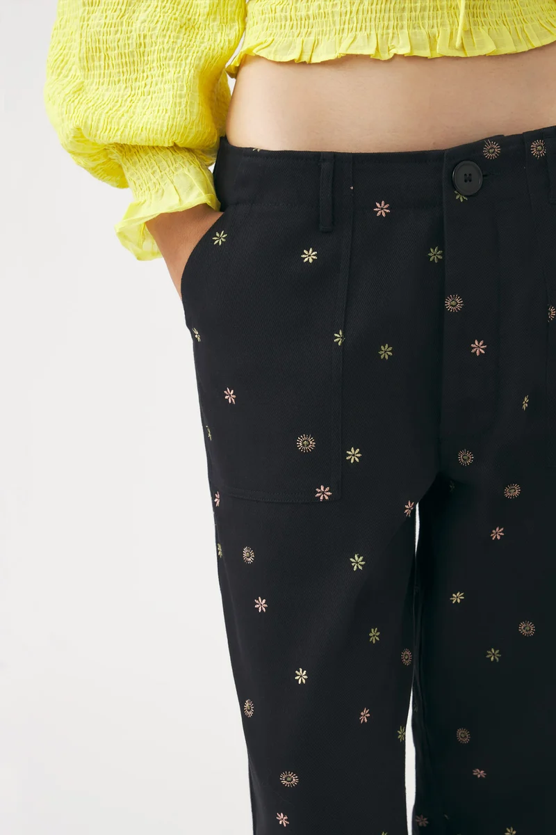Pantalon brodé à la main Mael