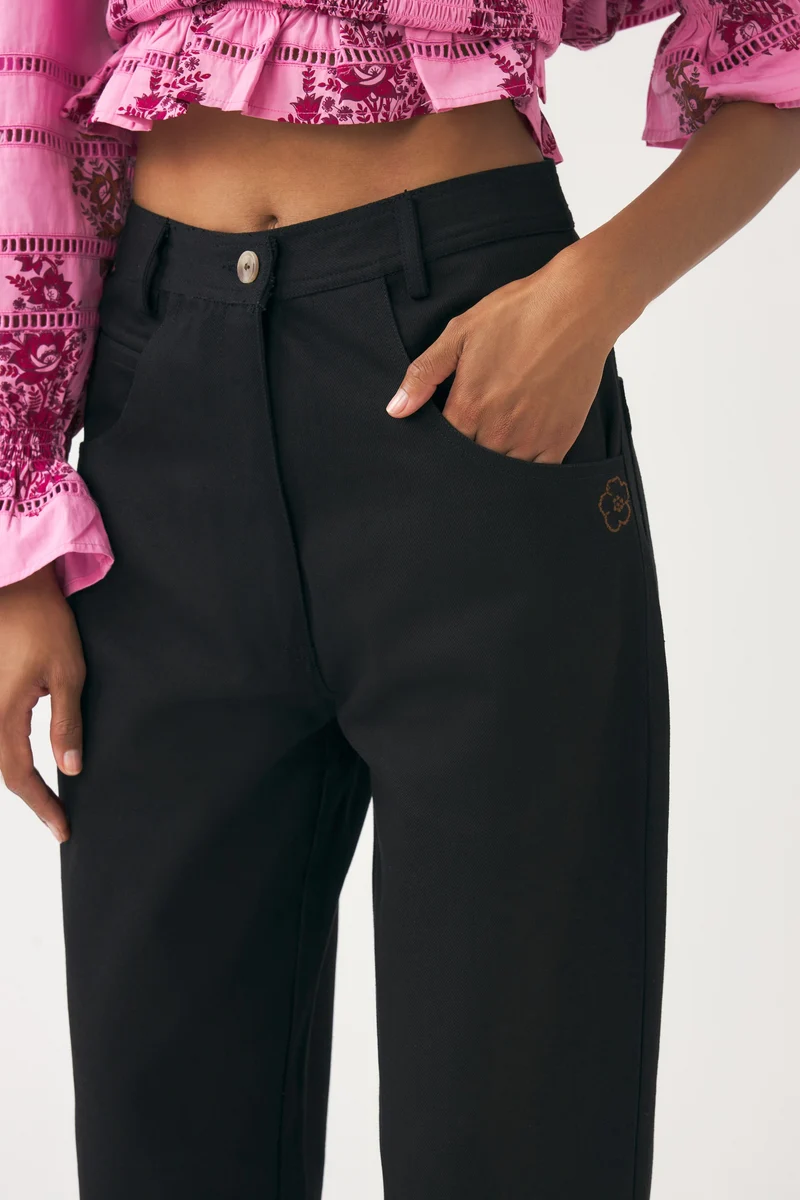 Pantalon oversize brodé Cindy