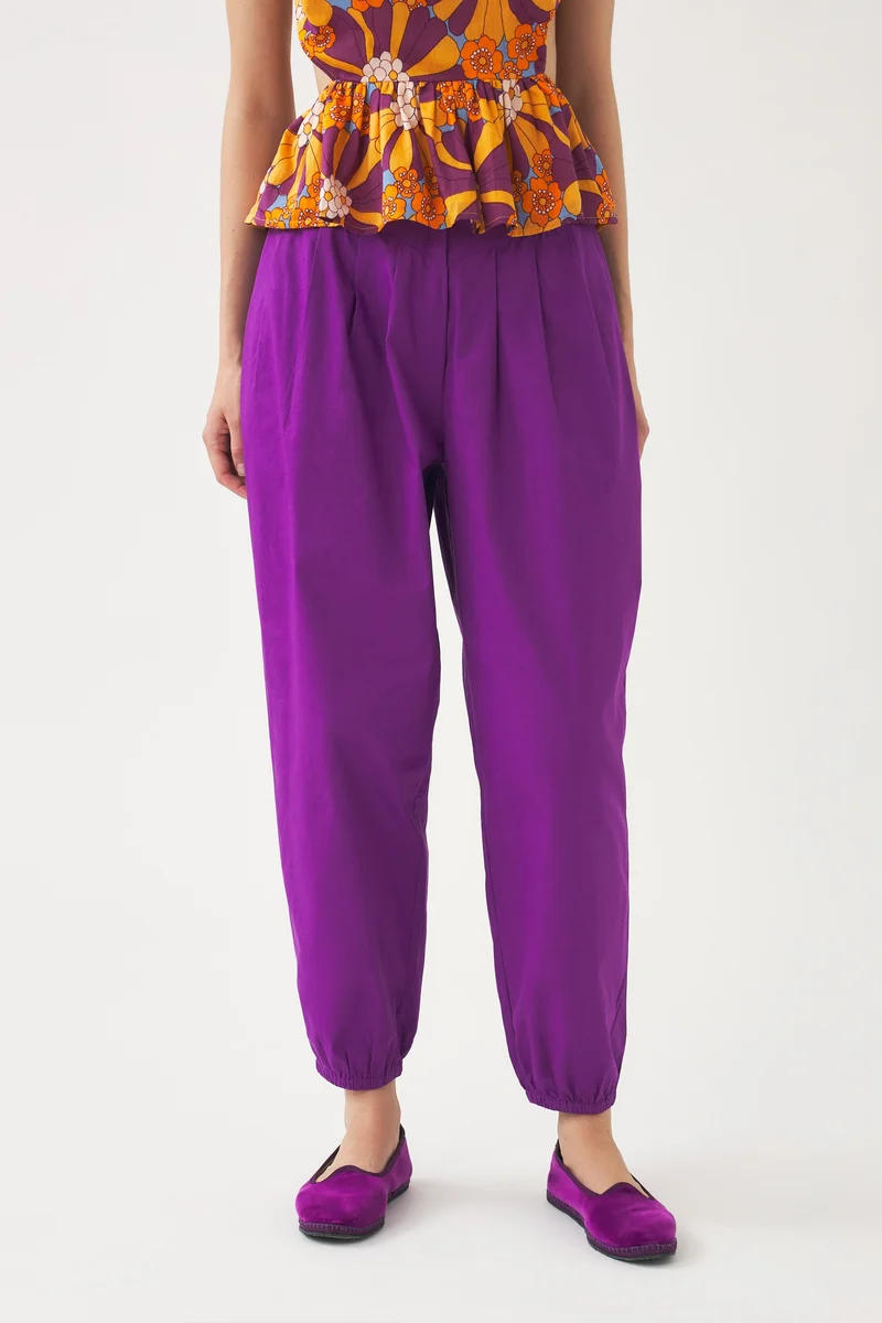 Pantalon sarouel avec pinces Bas