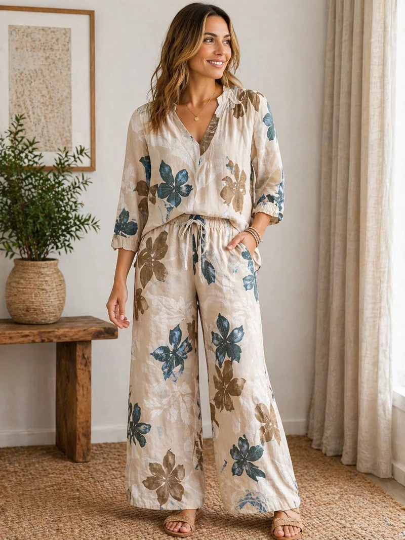 Camille & Co. Natural/Multi Summer Linen Separates