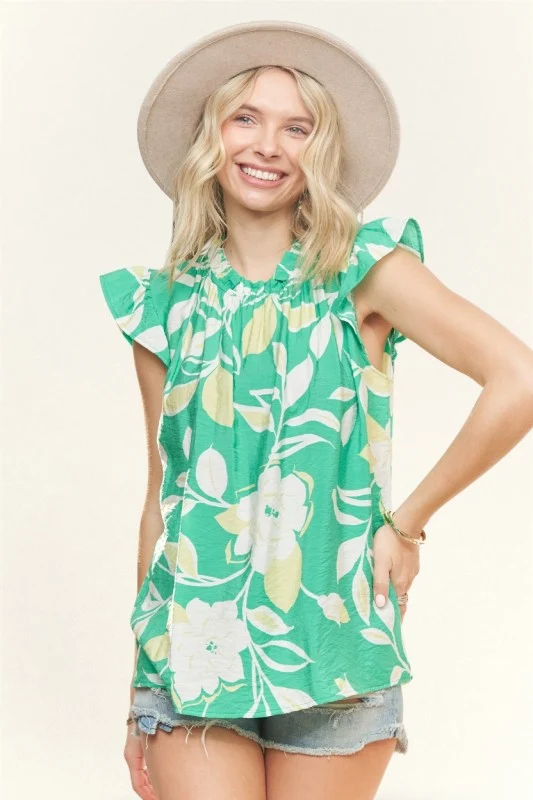 Madelyn Ruffle Print Blouse