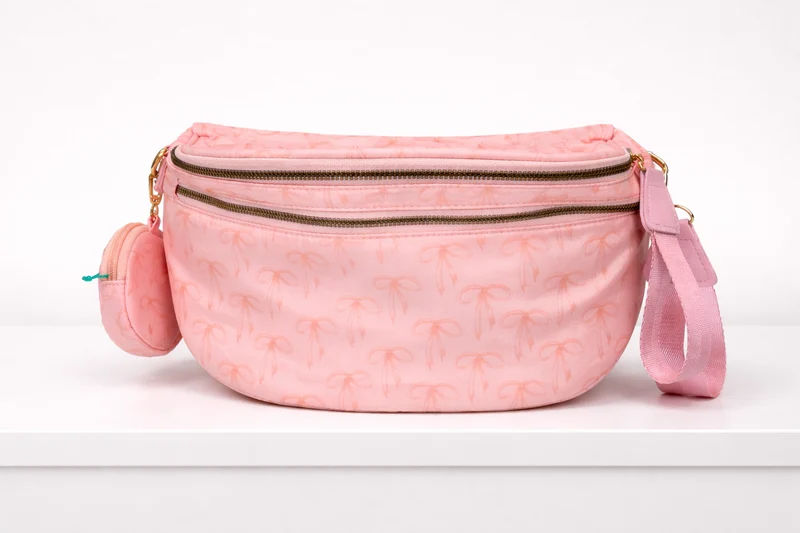 The MKS America Bow Checkered Bum Bag Crossbody with Purse