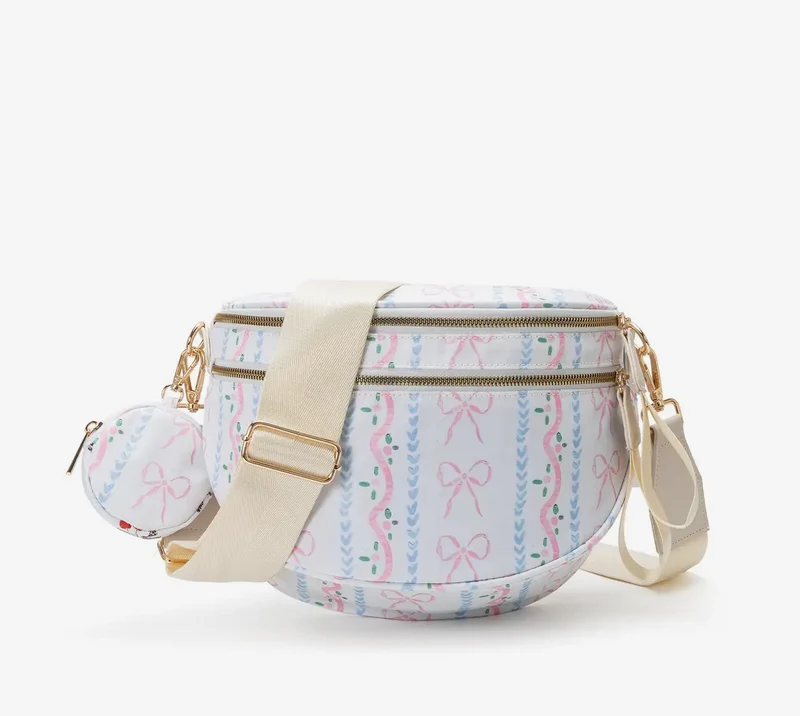 The MKS America Bow Checkered Bum Bag Crossbody with Purse