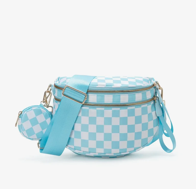 The MKS America Bow Checkered Bum Bag Crossbody with Purse