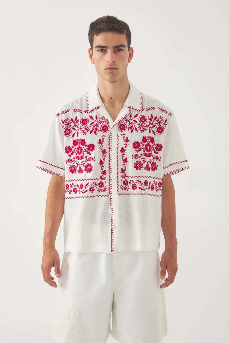 Chemise brodée Mamie