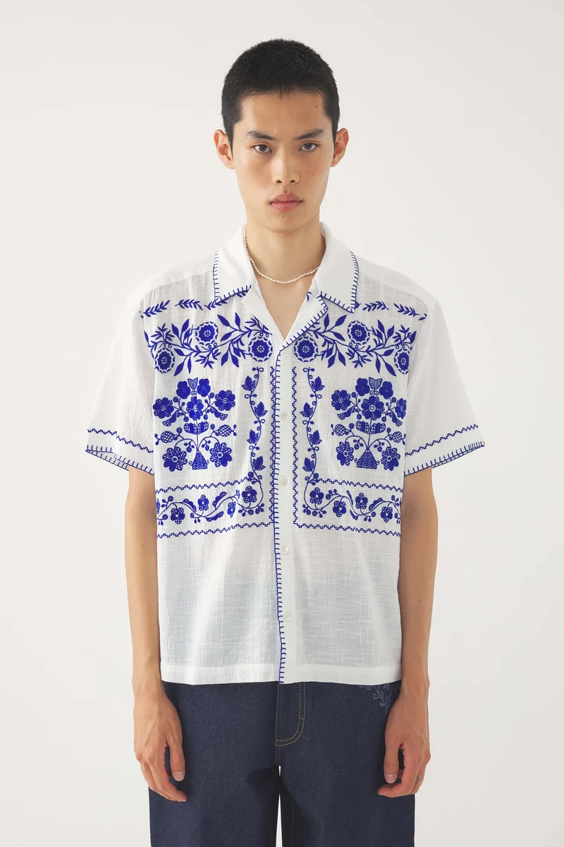 Chemise brodée Mamie