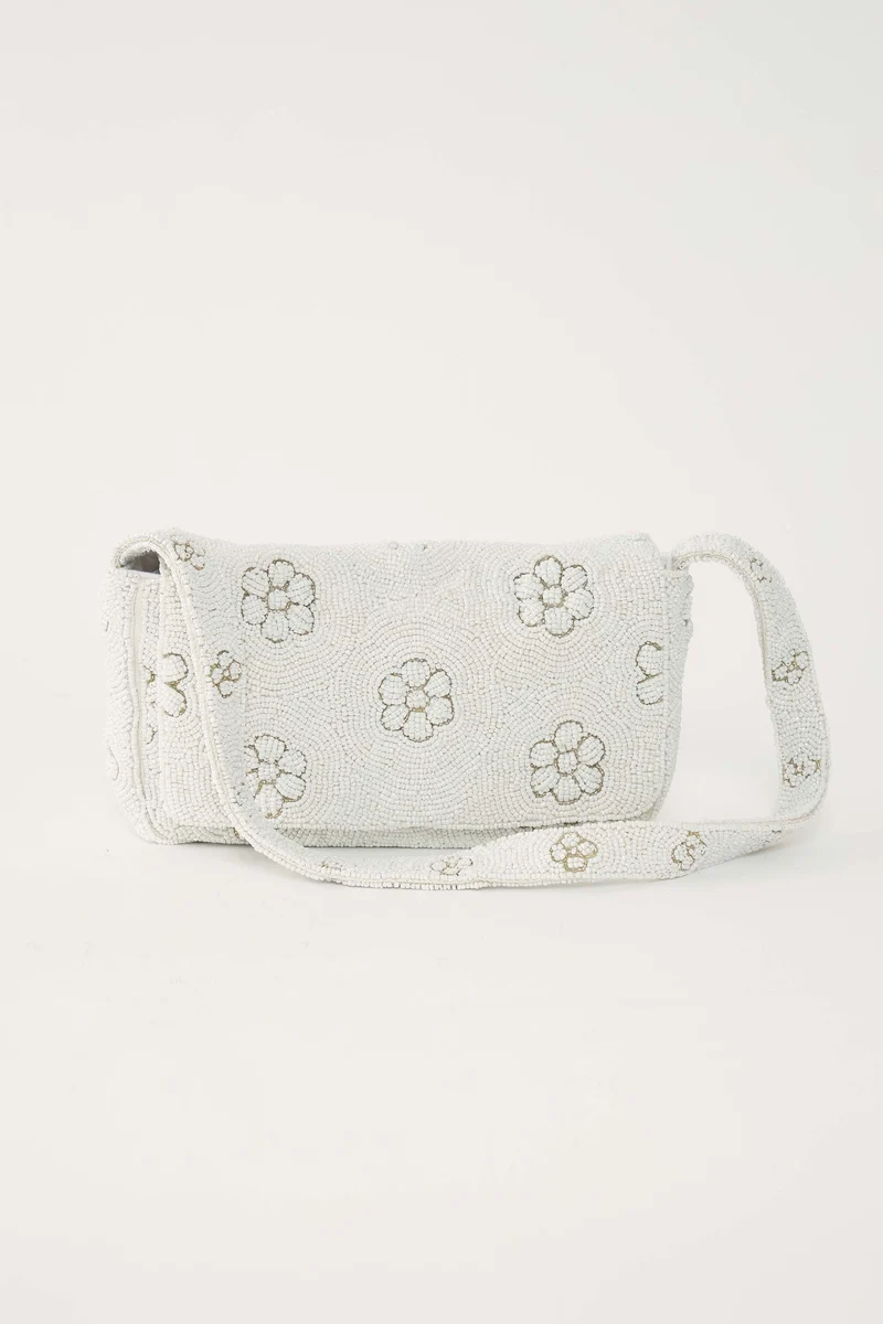 Sac porté épaule brodé Marguerite