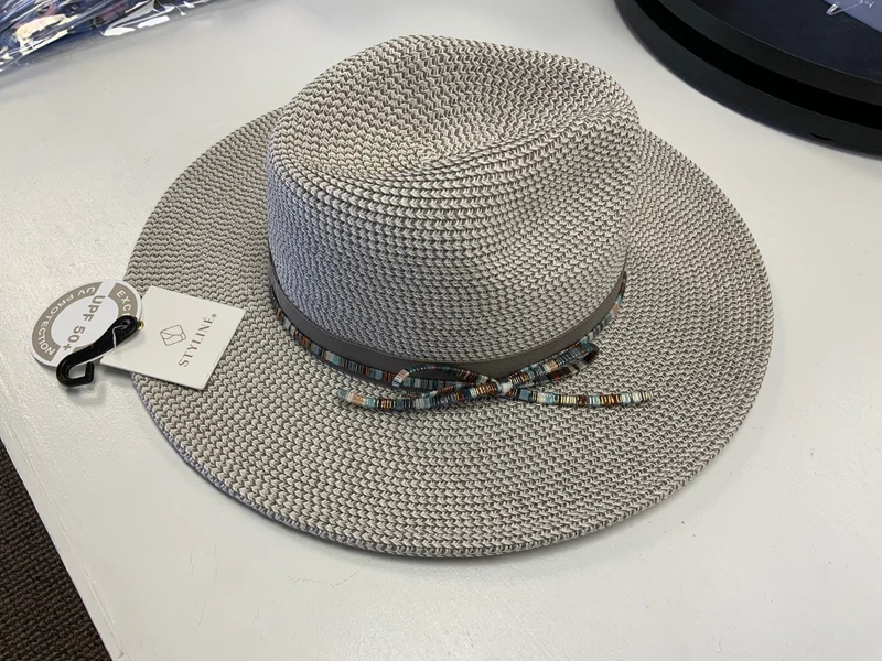 Styline woven multicolor trim summer straw fedora