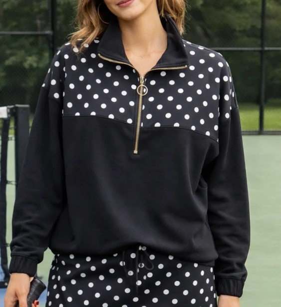 Jess Lea-Mia Printed Pullover Polka Dot Black