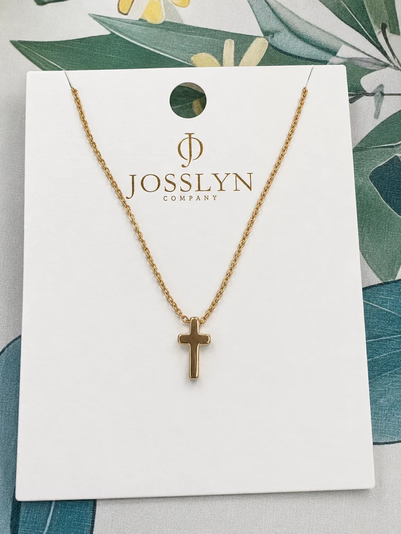Classic Mini Cross Necklace Gold