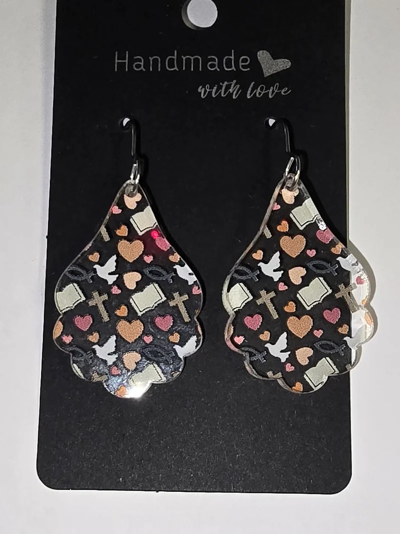 His Spirit Creations Various Acrylic Earrings. V. 1042