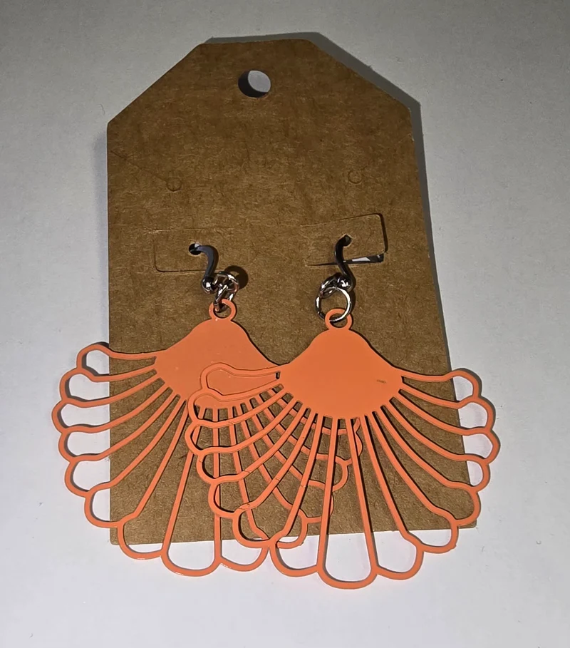 His Spirit Creations Peach Fan Earrings V. 1042