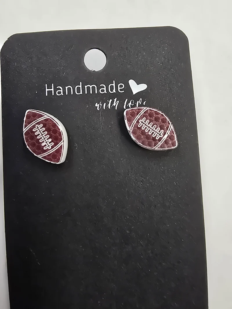 His Spirit Creations Acrylic Football Earrings V. 1042