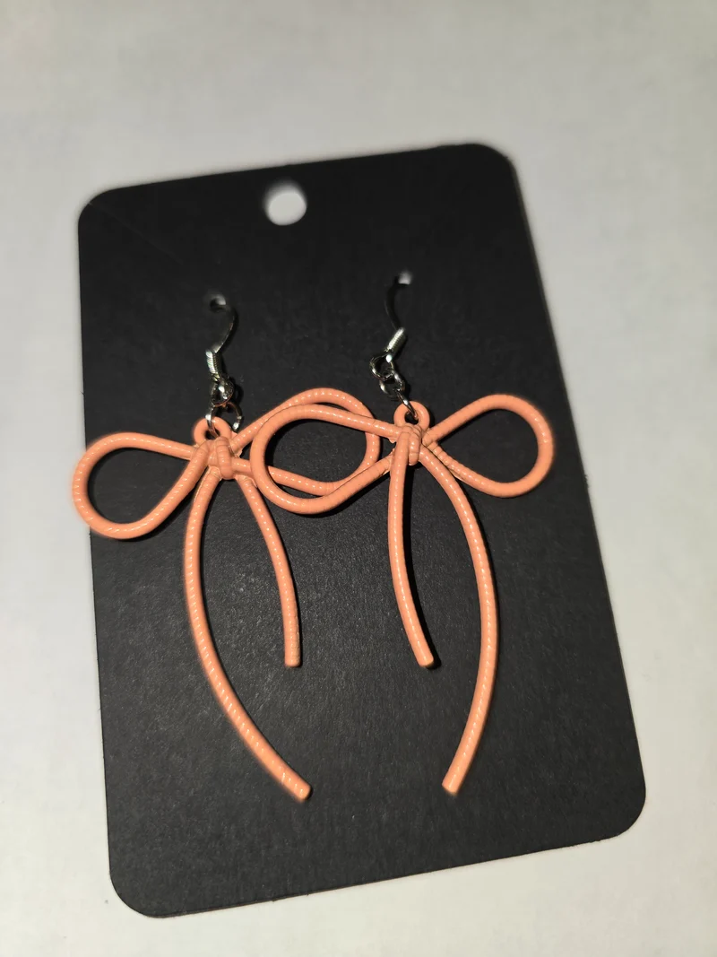 His Spirit Creations Metal Bow Earrings V. 1042