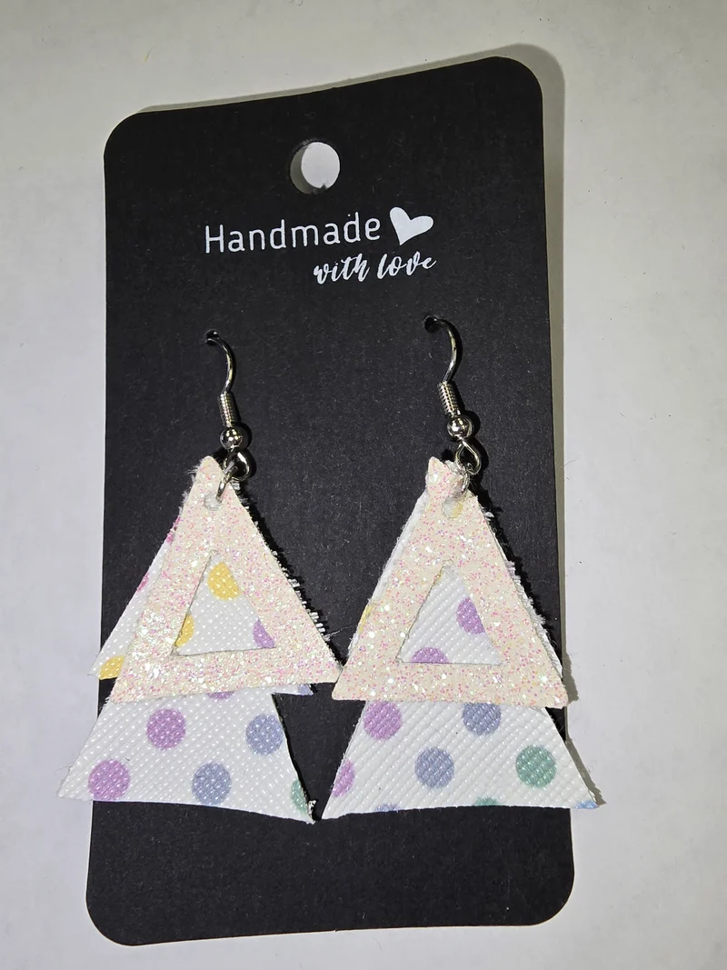 His Spirit Creations Leather-like teardrop Earrings V. 1042