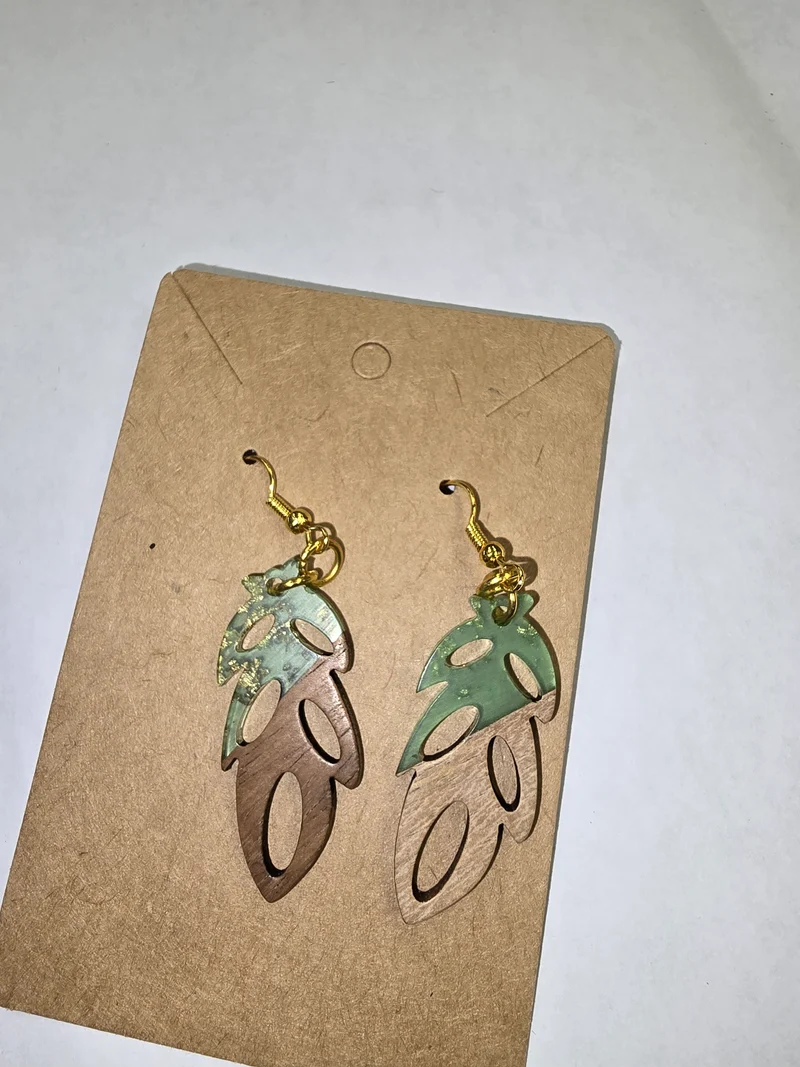 His Spirit Creations Wood/Acrylic Earrings V. 1042