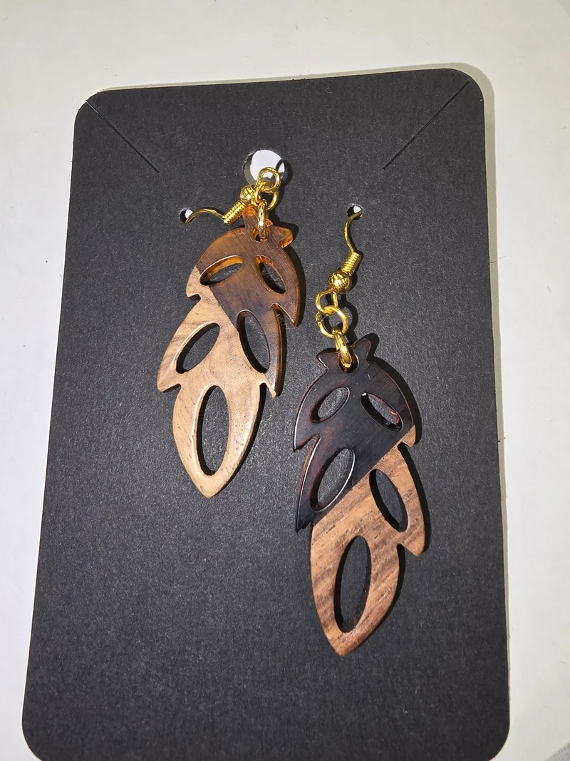 His Spirit Creations Wood/Acrylic Earrings V. 1042