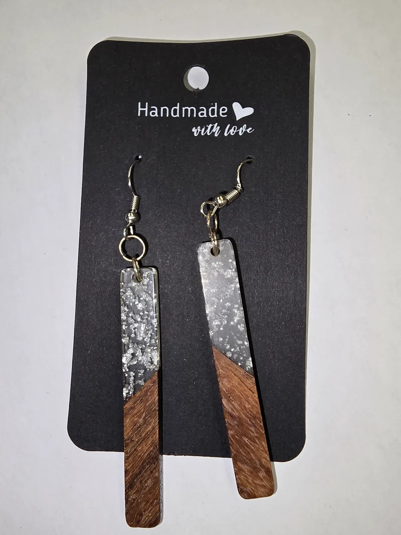 His Spirit Creations Wood/Acrylic Earrings V. 1042