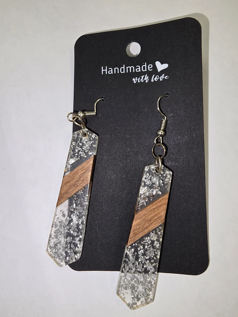 His Spirit Creations Wood/Acrylic Earrings V. 1042