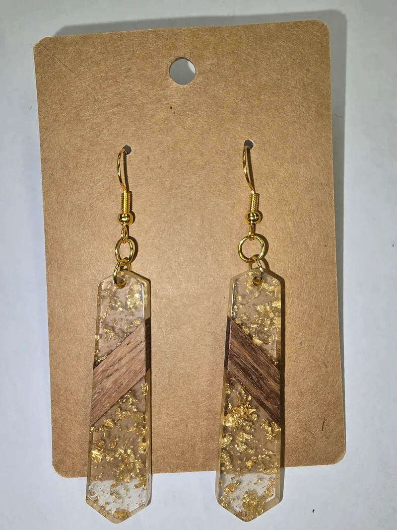 His Spirit Creations Wood/Acrylic Earrings V. 1042