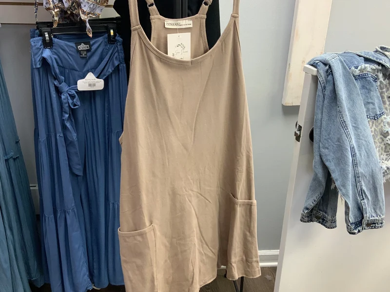 Zenana ACID WASHED MINI DRESS WITH BUILT-IN ROMPER LINER