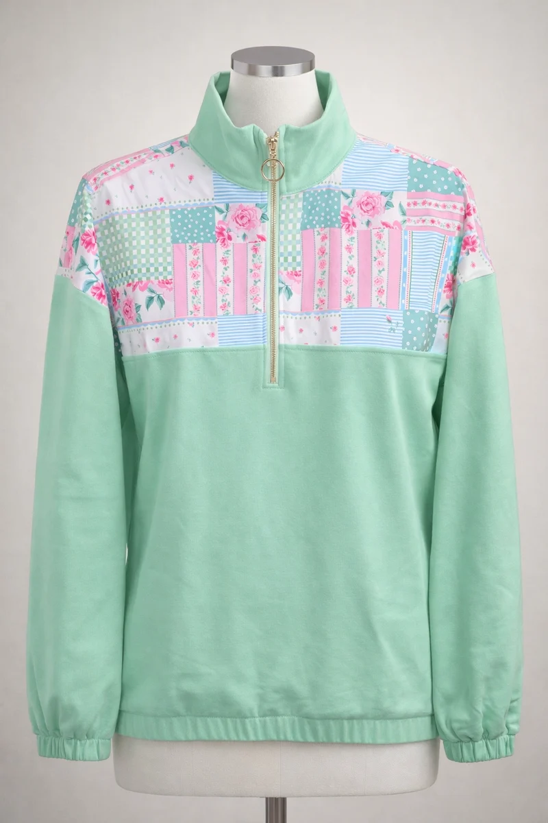 Jess Lea-Mia Printed Pullover Heirloom Patchwork-Green