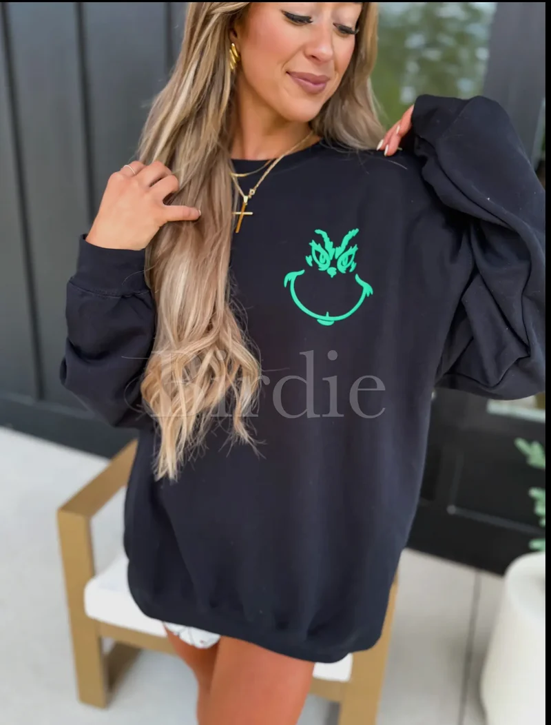 Grinch Puff Print Sweatshirt
