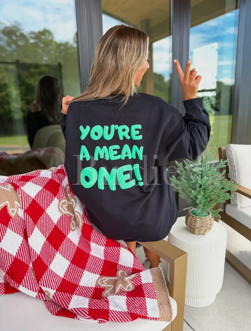 Grinch Puff Print Sweatshirt