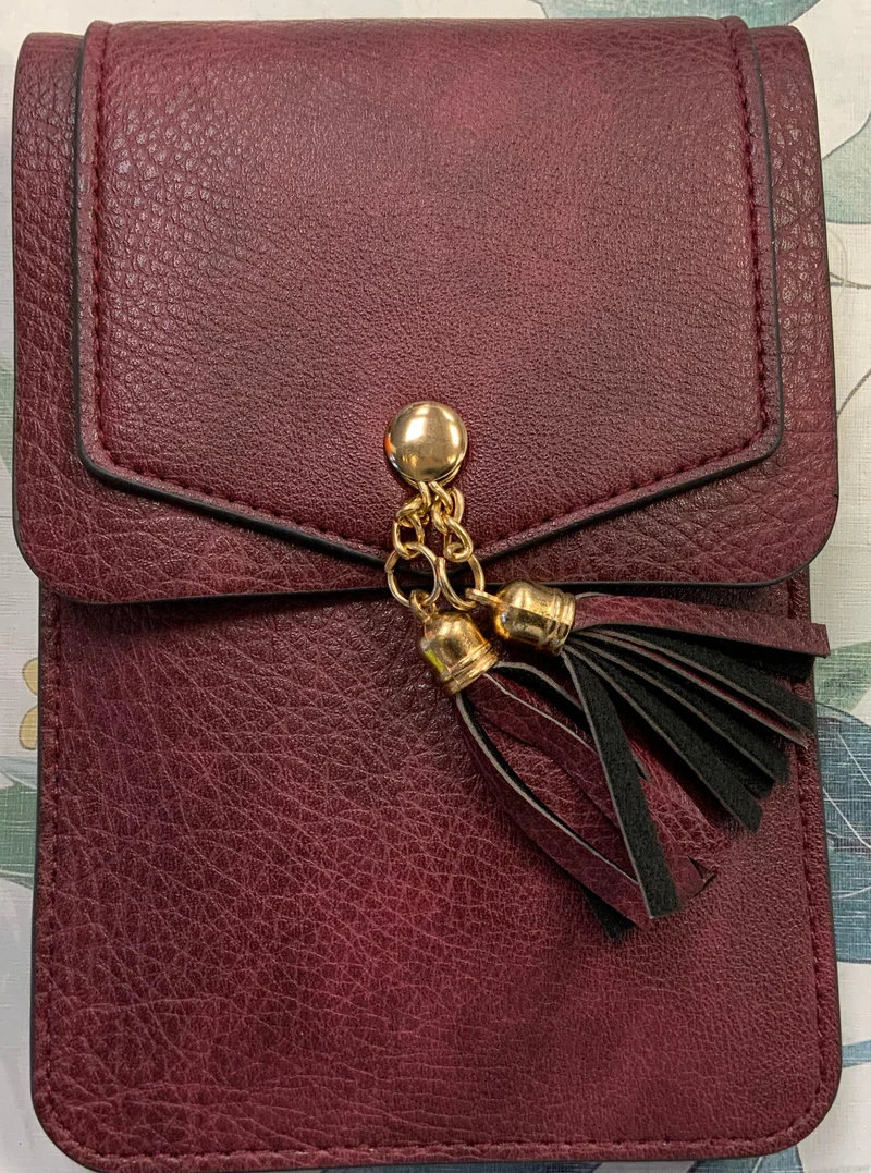 Crossbody Cell Phone Bag with Small Tassel