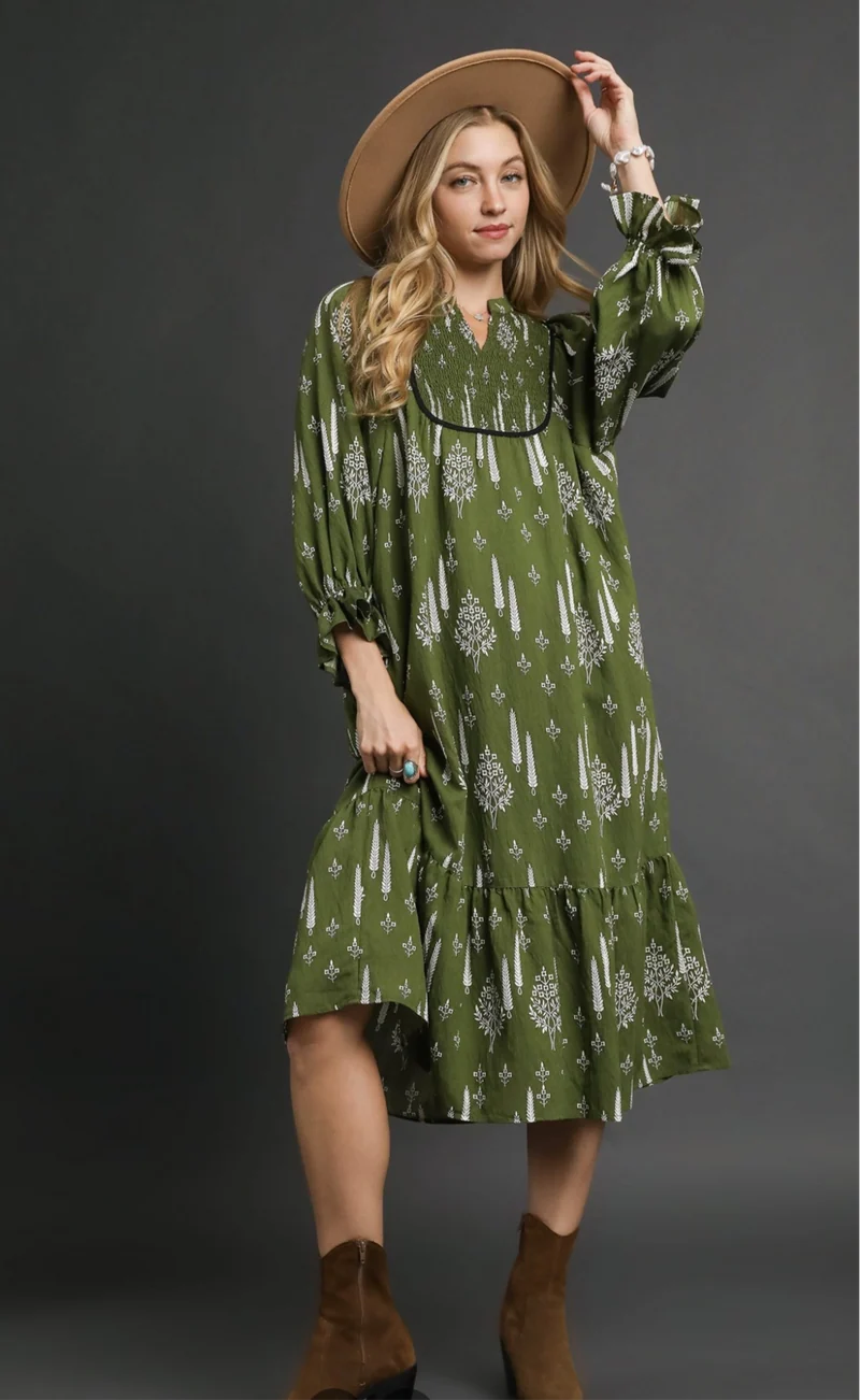 Umgee Boho Midi Dress