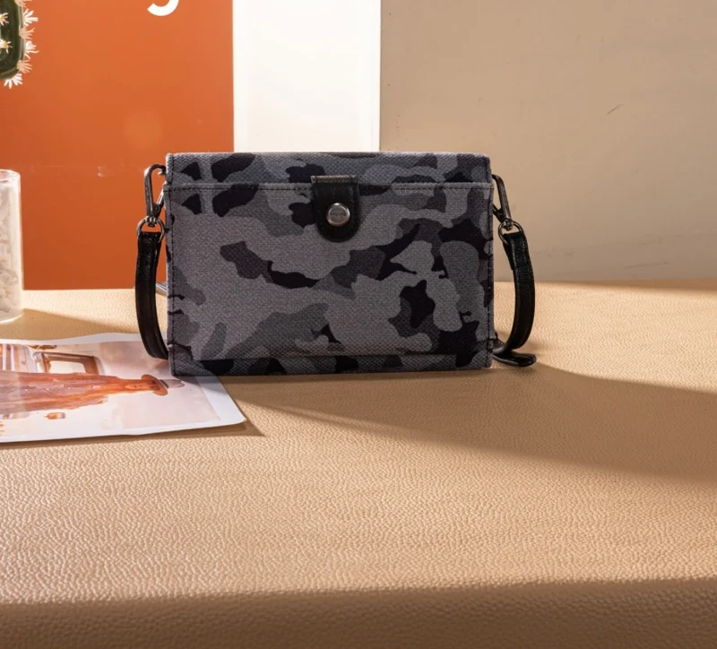 Wrangler Camo Print Canvas Clutch