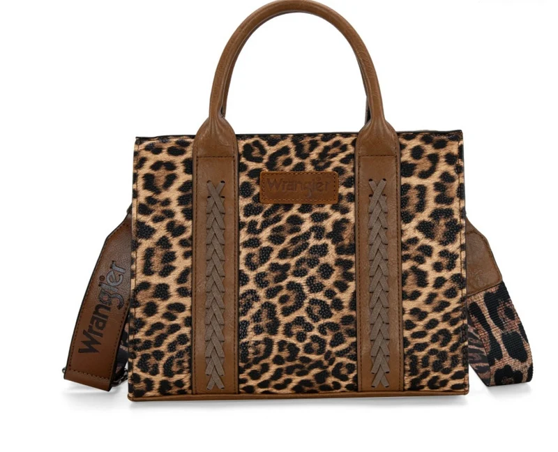 Wrangler Leopard Print Concealed Carry Tote/Crossbody