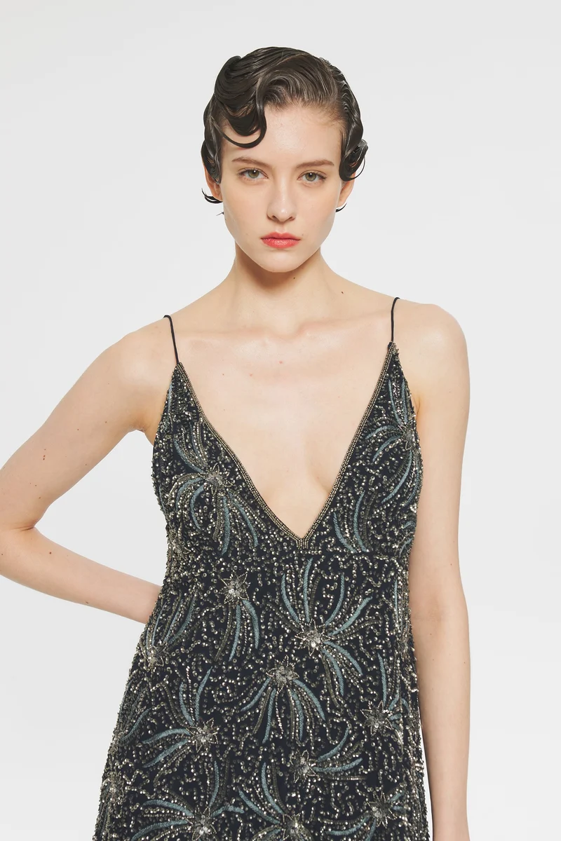Robe courte à sequins Matari