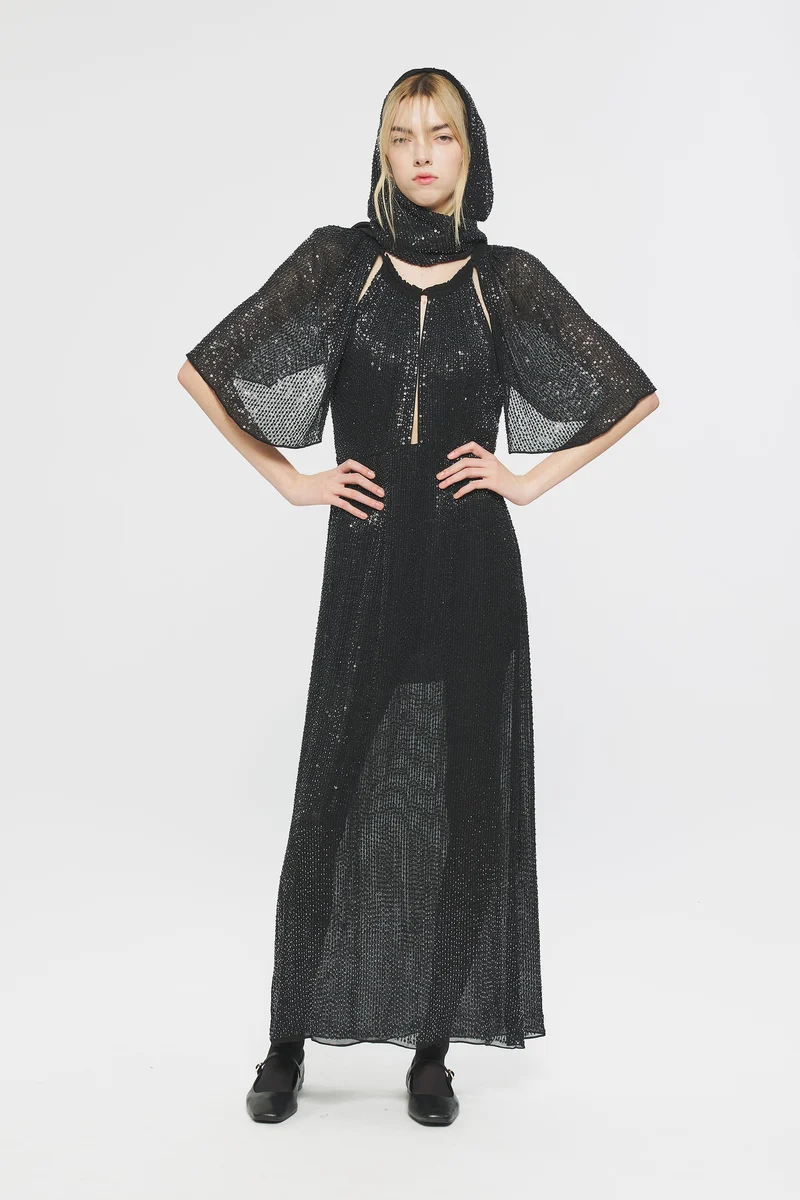 Robe longue à sequins Lune