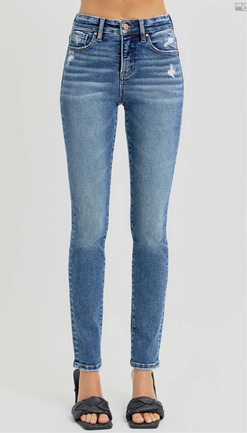 Risen High Rise Ankle Slim Skinny Jeans