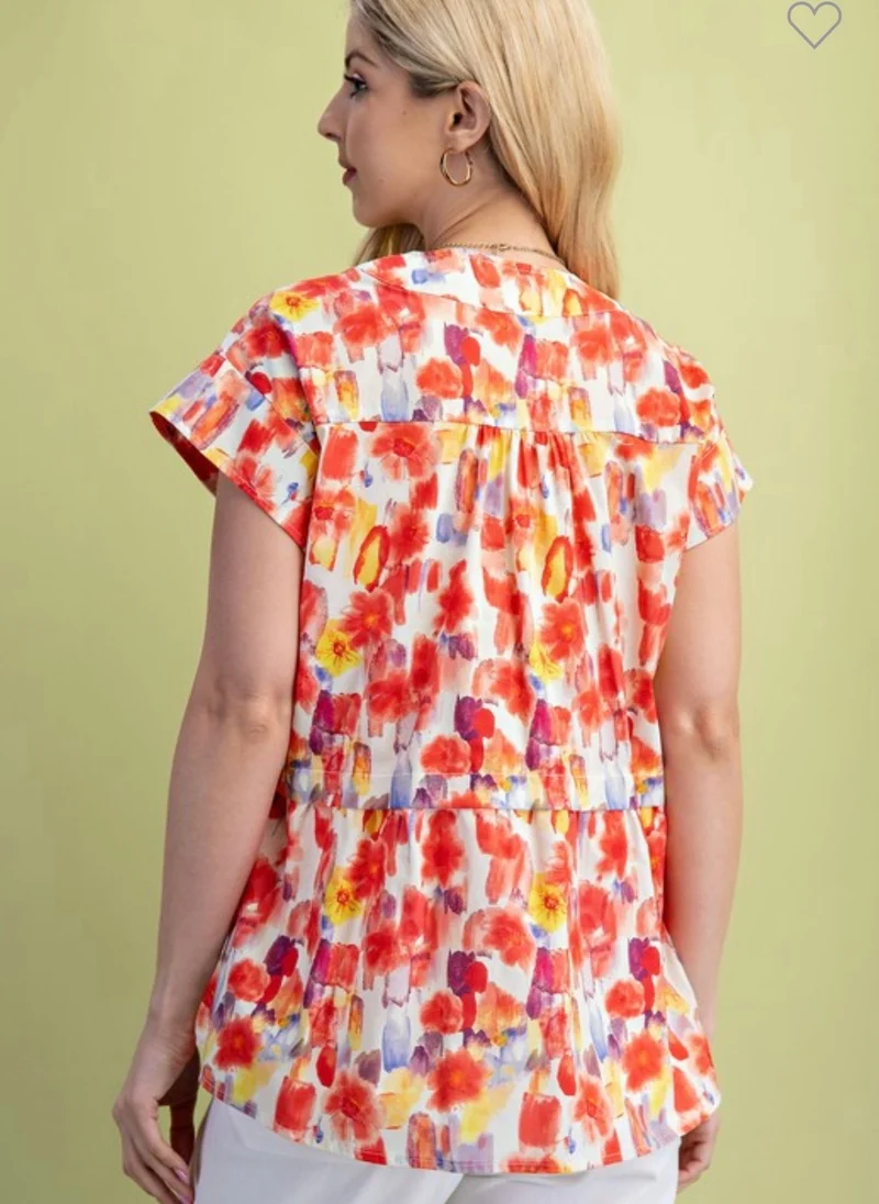 Gigio V neck pleated top