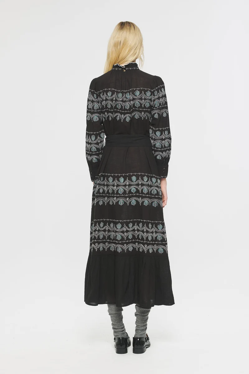 Robe longue brodée Nelly