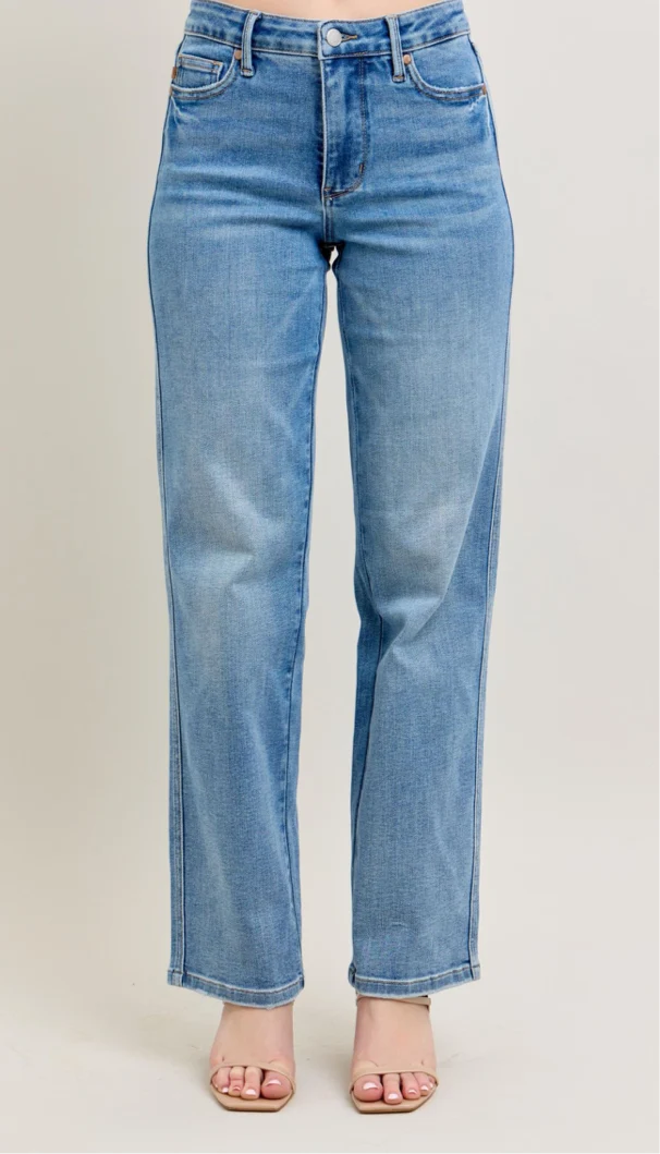 Judy blues Tummy Control Vintage Wash Jeans Straight legs
