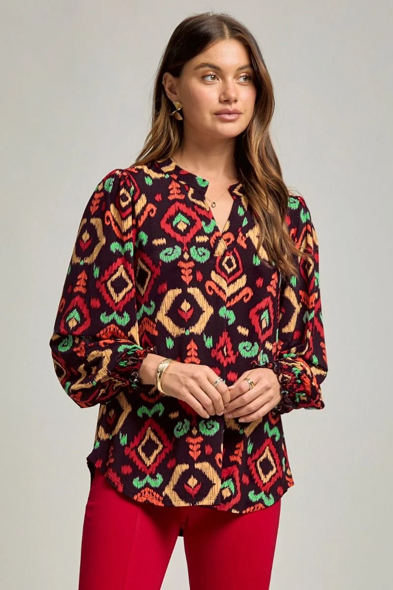 Dear Scarlett LizSmock Wine Top