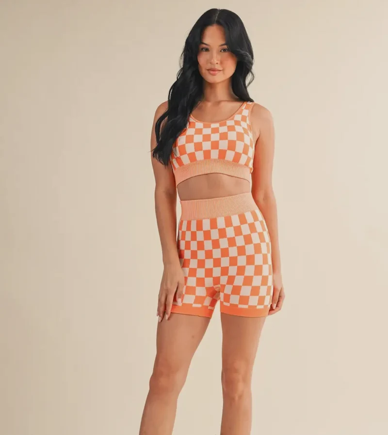 Checkmate Cropped Tops and Shorts