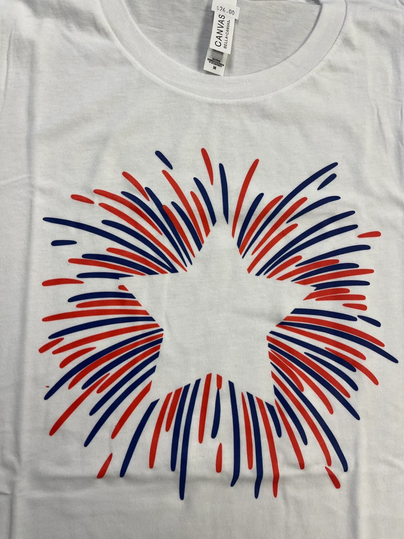 Star burst red, white, blue Tshirt