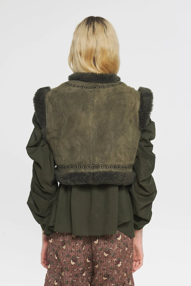 Gilet brodé et reversible Dune