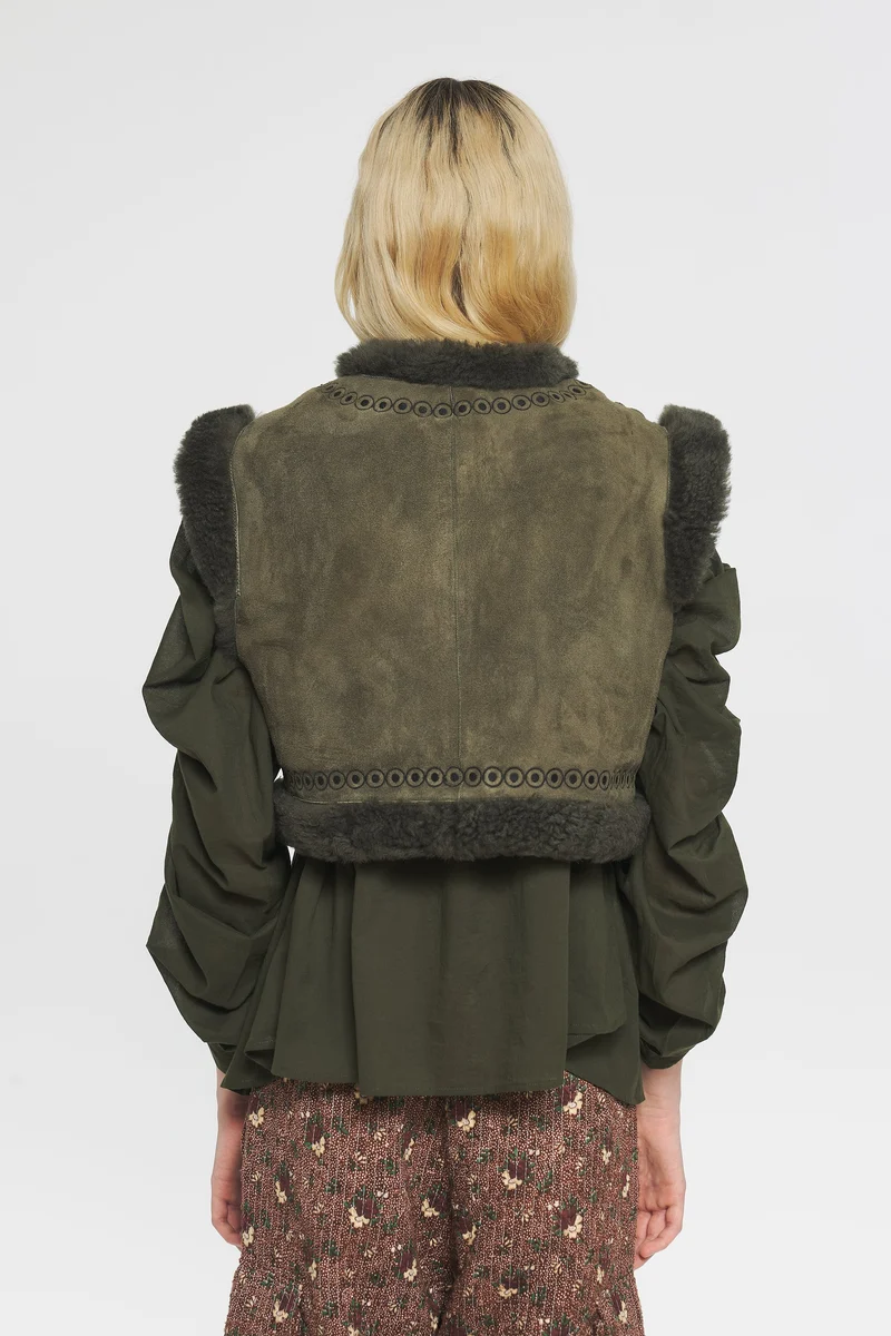 Gilet brodé et reversible Dune