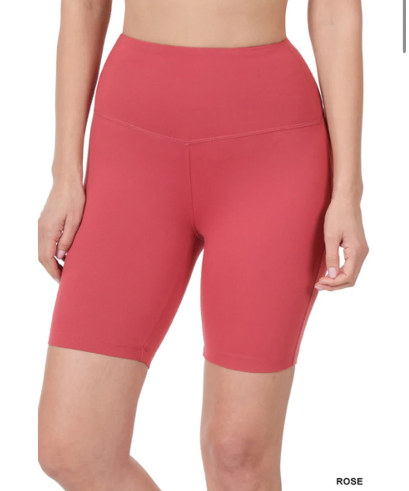 Zenana Wide Waistband Biker Shorts