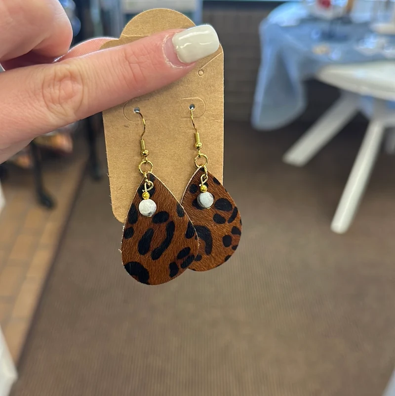SDB Leopard and CowStar earrings